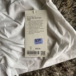 Lululemon front tie cropped top